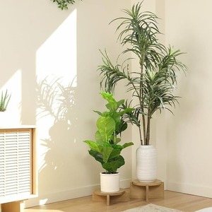 Support de piédestal rond en bois pour comptoir de cuisine ou présentoir en bois de jardin intérieur pour pots de fleurs et plantes - Product Image 3