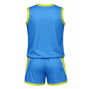 Conjunto de Uniforme de Voleibol Dinámico Azul y Verde Lima, Jersey de Voleibol Sublimado para Hombre con Diseño de Puntos en Tonos Medios - Product Image 2