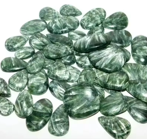 Cabujón de Serafinita Natural de Alta Calidad, Piedra Preciosa Suelta Pulida para Joyería, Mezcla de Formas de Alta Calidad - Product Image 3