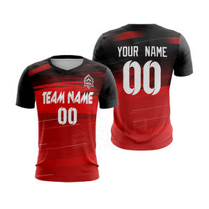 Maillot de football sublimé 2022 de haute qualité 100% polyester col en V personnalisé avec le nom de l'équipe unisexe - Product Image 3