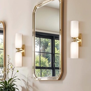 Modern Glass Double Wall Sconce Elegant Dual <b>Light</b> Fixture for <b>Hallway</b> Bedroom or Bathroom Wall Lighting Decor - Product Image 2