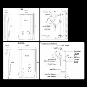 Calentador de Agua Eléctrico Instantáneo Alpha S200EP, Elegante y Moderno, 220V, Tanque de Plástico, Sin Tanque, para Uso Doméstico y Hotelero, Venta al por Mayor de Fábrica - Product Image 5