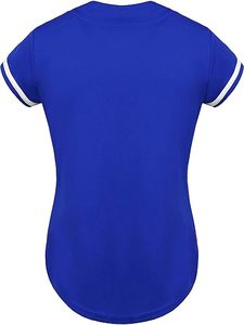 เสื้อเบสบอล Raglan สำหรับผู้หญิงเสื้อซอฟต์บอลติดกระดุมทำจากโพลีเอสเตอร์ออกแบบได้ตามต้องการ - Product Image 2