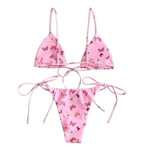 Maillot de bain bikini imprimé deux pièces taille haute coupe ajustée pour femme été plage fabricant sur mesure - Product Image 2