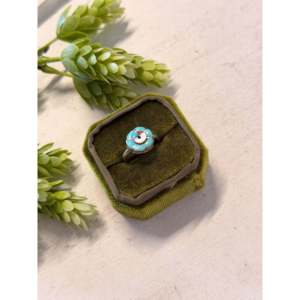 Zuni Handmade Men's Ring Multi-Color Stone Sterling Silver Sunface Inlay Turquoise Oval Handcrafted Jewelry for Everyday Wear - Product Image 4