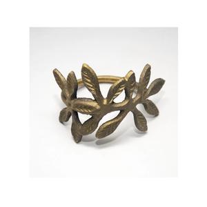 Servilletero de Metal chapado en oro, anillo en forma de hoja, precio al por mayor - Product Image 5