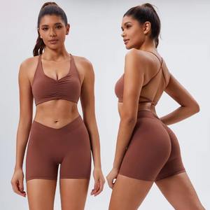 Active Wear Sets Women Gym Clothing for Women Fitness Wear <b>Tight</b> Sportswear Elastic Gym Fitness Sets <b>Short</b> Sleeve Yoga Sets - Product Image 5