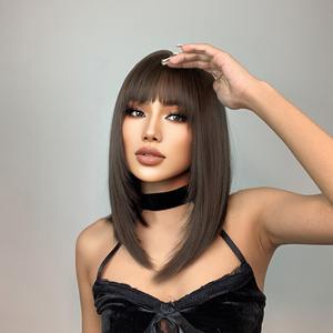 วิกผมสีส้มแบบสั้นเป็นชั้นๆ  ทำจากผมแท้ 100%  แบบเรมี่  ลอนลึก  ยาวประบ่า  มีหน้าม้าตรง  ดูเป็นธรรมชาติ - Product Image 2