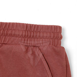 Pantalones cortos de invierno de cintura media con lavado ácido de algodón 100% de calidad Premium, ropa informal transpirable para hombres, patrón sólido - Product Image 3