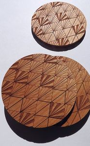 Sous-verres en noyer Sous-verres à thé en bois naturel Sous-verres en bois rustiques pour tasses à thé forme multiple carrée - Product Image 3