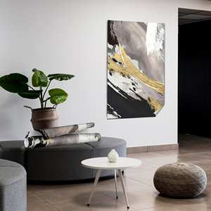 Arte Abstracto de Mármol Dorado: Lienzo Impreso para Decoración de Paredes en Espacios Elegantes, 1 Pieza de Lienzo Enrollado - Product Image 1