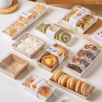Boîte d'emballage alimentaire personnalisée biodégradable et écologique pour gâteaux et desserts, avec fenêtre transparente pour la livraison, vente en gros