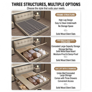 Meubles de chambre à coucher minimalistes italiens, <span class=keywords><strong>lit</strong></span> en cuir Nappa, <span class=keywords><strong>lit</strong></span> king-size rembourré à profil bas - Product Image 2