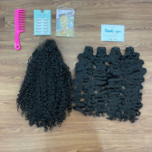 Tendance à chaud!!! Vente en gros de paquets de cheveux humains vapeur birman frisé trame paquets de cheveux humains avec fermeture à lacet toutes les longueurs de cheveux bruts - Product Image 5