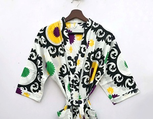 Kimono indien en coton imprimé floral fait à la main, robe de nuit douce et confortable pour femmes, nouvel arrivage - Product Image 2