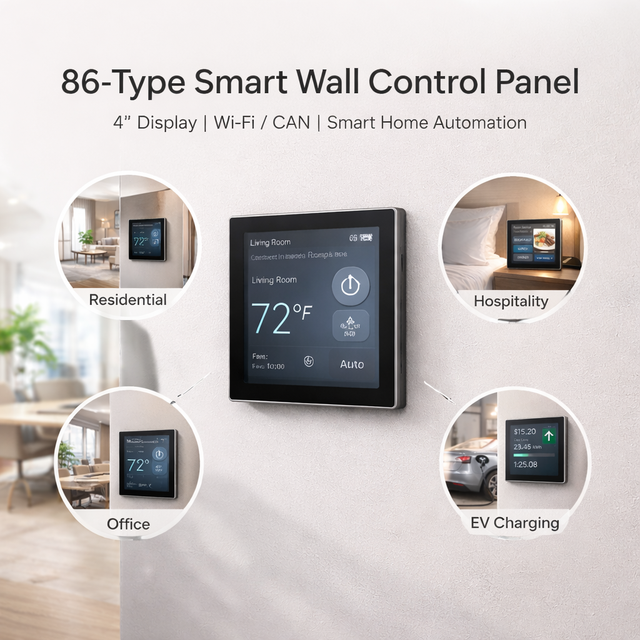 TDO Smart Display 4 Inch 86-Type Wall Control Panel 720*720 485/CAN/WiFi Centralized Smart Control Custom Programming Smart Home