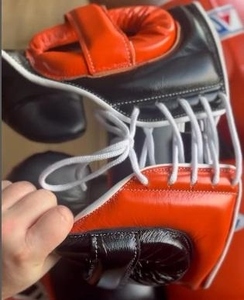 Haute qualité en cuir véritable Orange noir gagnant boxe Sparring ensemble gant tête équipement aine garde formation protection personnalisé - Product Image 5