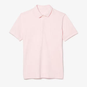Custom Embroidered Logo Regular Fit 100% Light <b>Pink</b> Stretch Cotton Pique Polo <b>Shirt</b> with Concealed Button Placket and Rib - Product Image 6