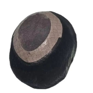 Toupet en cheveux humains Remy indiens de style Yaki Taz Hair BD, trame unique pour système capillaire pour hommes en dentelle - Product Image 2