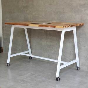 FOS 120x60cm Mobile <b>Desk</b> <b>Solid</b> Acacia <b>Wood</b> and Iron Legs Portable Office <b>Desk</b> for Bedroom and Hotel Use-FOS012 - Product Image 5