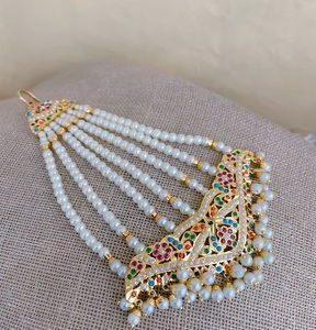 Accessoires de cheveux Jadau de qualité supérieure, plaqués or, finition antique, aspect traditionnel, pour les collections de vêtements de mariage pour femmes - Product Image 2