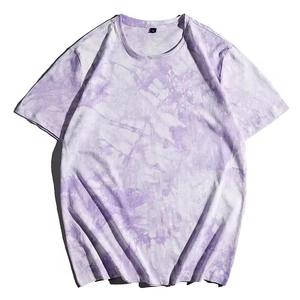 Custom Summer Fashion 100% Cotton 230G <b>Tie</b>-Dye Printed T-Shirt for Men Loose Short Sleeve O Neck Tee Shirts - Product Image 4