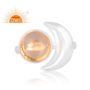 Best Selling Fine Sterling Silver Natural Citrine Gemstone <b>Adjustable</b> <b>Ring</b> Custom Jewelry Manufacturer - Product Image 3