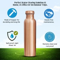 2025 Bouteille d'eau en cuivre pur de conception brillante martelée de haute qualité pour le stockage de boissons
