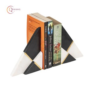 Diseño atractivo, decoración de escritorio creativa, estudio, sujetalibros Natural, sujetalibros decorativos, sujetalibros de mármol sólido, blanco y negro - Product Image 3