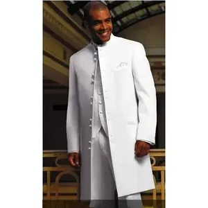 Traje Formal Blanco para Hombre, Traje de Boda, Chaqueta, Pantalones, Chaleco, Corbata, Cierre de Botón Sencillo, Tela de Lana, Talla XL, 3 Piezas - Product Image 1