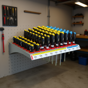 Estante USAG de 100 piezas con destornilladores Phillips y Pozidriv para exhibición y almacenamiento de herramientas - Product Image 3