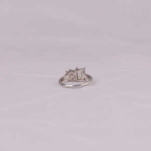 Emerald & Ascher Cut 14KT Oro blanco sólido 4,5 CT Diamante cultivado en laboratorio IGI Certificado Compromiso Diamante Anillo de moda para mujeres - Product Image 3