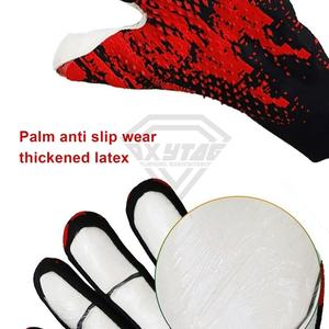 Guantes de portero de cuero de alta calidad a prueba de agua y diseño de logotipo personalizado Guantes de portero de fútbol OEM con calidad asegurada - Product Image 4