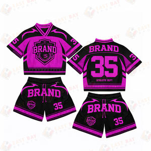 Ensemble de maillots de football en mesh unisexe en gros, ensembles de t-shirts personnalisés, vêtements de sport, tenue assortie - Product Image 6