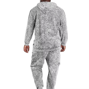 Sudadera con capucha y cremallera con lavado ácido desgastado vintage y chándales de técnicas de estampado sólido Sunfaded para chándal de invierno Tie Dye - Product Image 6