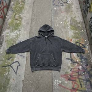 High Quality Polyester/Cotton French Terry Oil Wash Winter Hoodie Women Distressed Charcoal Streetwear Blank 3D Embroidery - Product Image 4