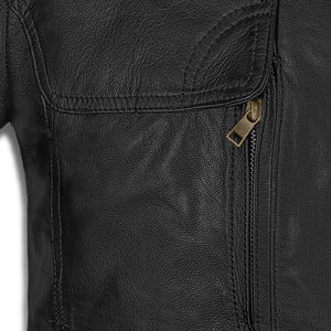 Chaqueta de Cuero de Diseño de Moda de Alta Calidad para Hombre, Nuevo Estilo, Chaqueta de Cuero con Cremallera para Motociclista - Product Image 4