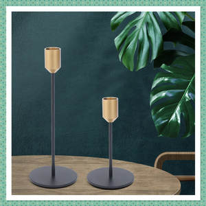 Elegant <b>Black</b> and Rose Gold Metal <b>Candle</b> Holder for Weddings Offering Sustainable Quality and a Modern Touch to Your Special Day - Product Image 3