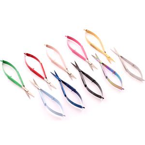 Vente en gros Mini ciseaux à cils Tondeuse à manucure en acier inoxydable avec ciseaux à ressort pour la coupe des cils des sourcils Marque privée - Product Image 4