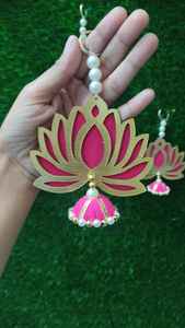 ที่แขวนรูปดอกบัวสำหรับตกแต่งบ้าน,ที่แขวนดอกบัวสำหรับตกแต่งบ้านงานขึ้นบ้านใหม่ฉากหลังสไตล์มงคลบัวสีชมพู - Product Image 2