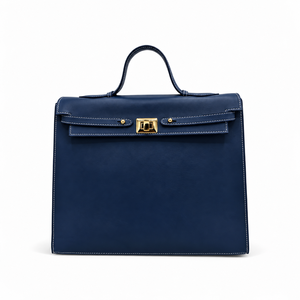 Luxury Full Grain Leather Top Handle Satchel <b>Handbag</b> with Turn Lock Single Strap OEM ODM - Product Image 3