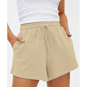 Pantalones cortos deportivos para mujer, nuevo diseño, talla grande, venta al por mayor, logotipo personalizado, botón, patrón de bolsillo, decoración, tela de moda - Product Image 1