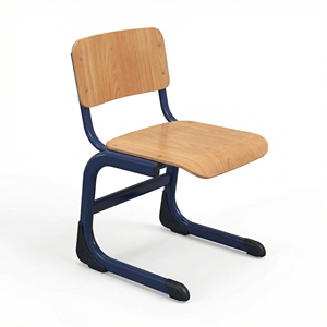 Modern ARSU School Chair with Tapered Legs <b>Solid</b> Back Durable <b>Wood</b> Seat Metal Frame Classroom Seating for Adult Education Use - Product Image 4