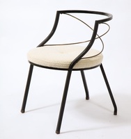 Chaise de luxe en métal de fer avec fini antique vieilli pour usage domestique ou commercial chaise en métal enduit de poudre noire