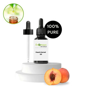 Huile de noyau de pêche 100% pure naturelle pressée à froid, huile de support pour les soins des cheveux et de la peau, issue de graines de pêche brutes - Product Image 2