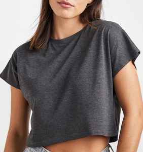 Camiseta Corta de Verano para Mujer, 220 g/m², Cuello Redondo, 100% Algodón, Suave, Transpirable, Lisa, Informal, Antiarrugas - Product Image 3