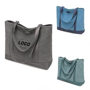 Bolsa de Lona Personalizada para Mujer, Multiusos, de Alta Calidad, para Viajes, Portátil, Trabajo, con Compartimento para Computadora, Gran Capacidad, Tipo Tote - Product Image 1