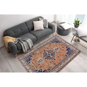 Geometric Pattern <b>Rug</b>, Printed <b>Rug</b>, Modern Moroccan Navy Blue Salon Decor,Chenille <b>Rug</b> - Product Image 1