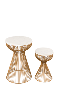 Mesas de centro redondas de mármol con base de metal dorado de peso ligero moderno de suministro directo de fábrica con patas de metal - Product Image 2