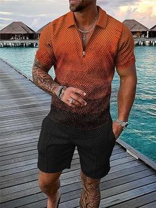 Ensemble short décontracté respirant et t-shirt à manches courtes pour homme, avec logo personnalisé imprimé en couleur pour la saison hivernale - Product Image 2